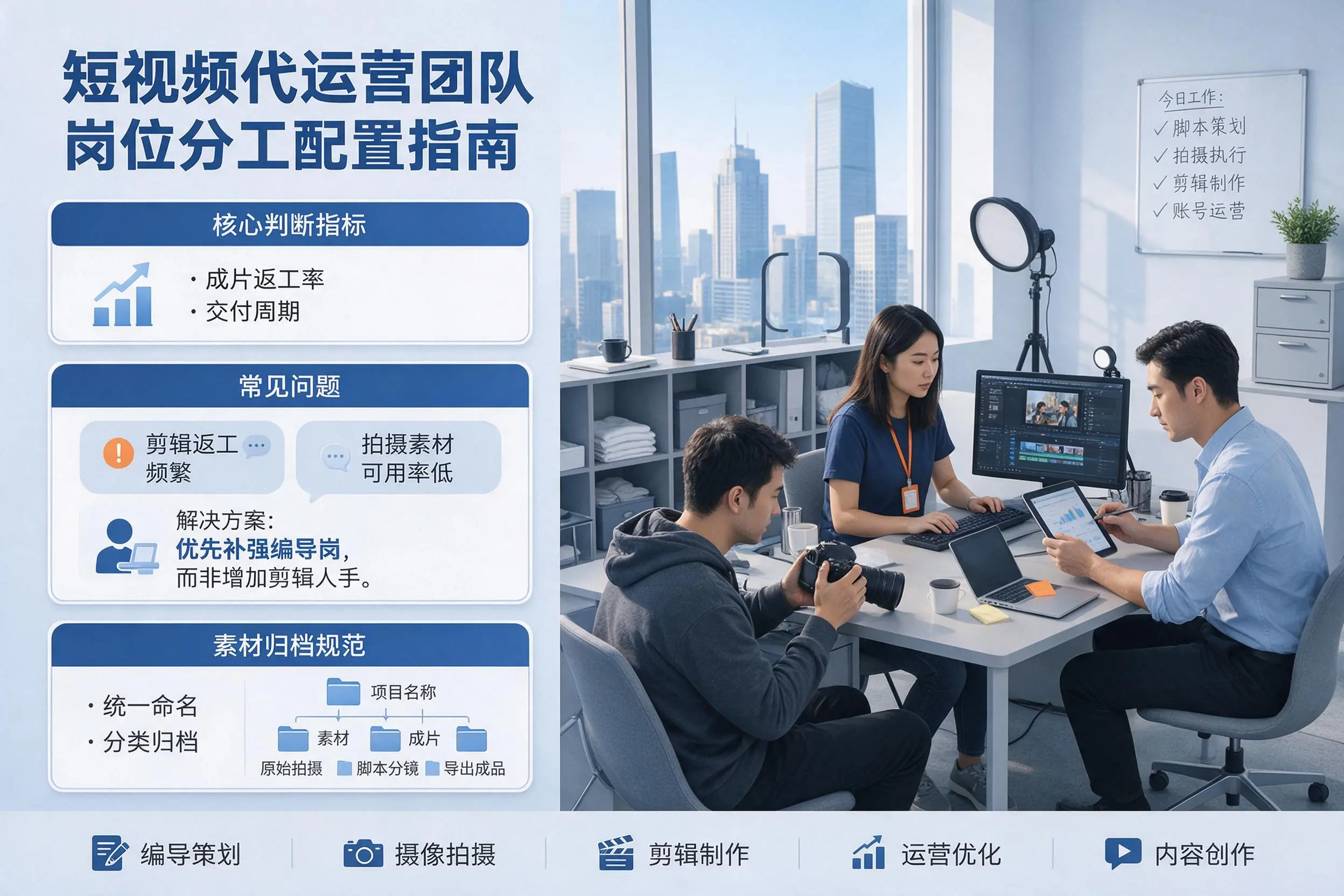 短视频代运营团队如何配置？钦州企业岗位分工科普说明