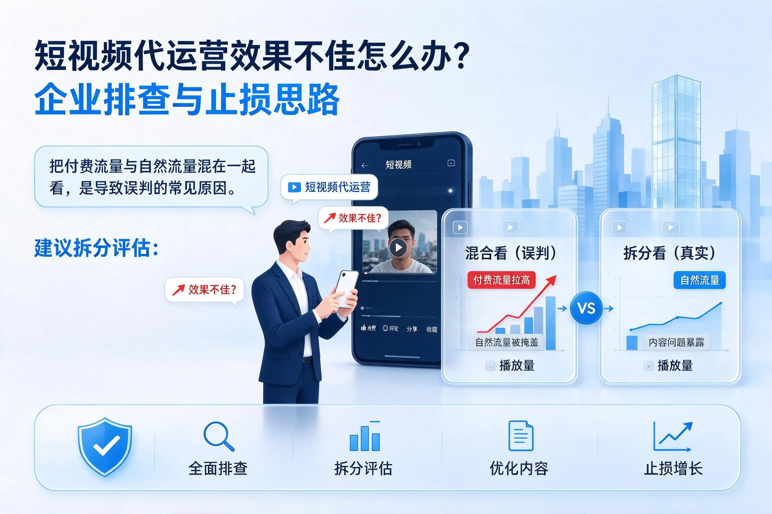 短视频代运营效果不佳怎么办？钦州企业排查与止损思路