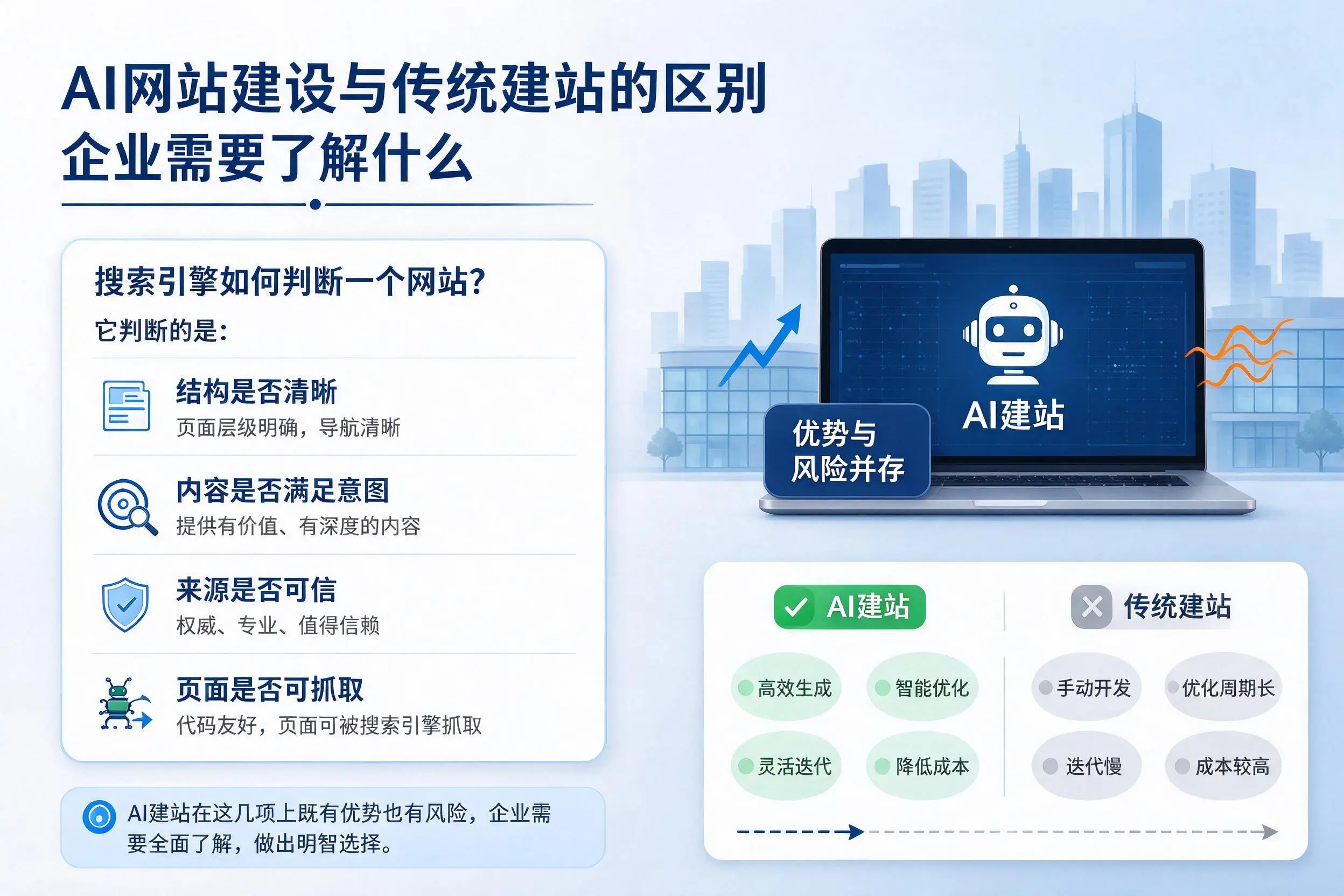 AI网站建设与传统建站的区别，钦州企业需要了解什么