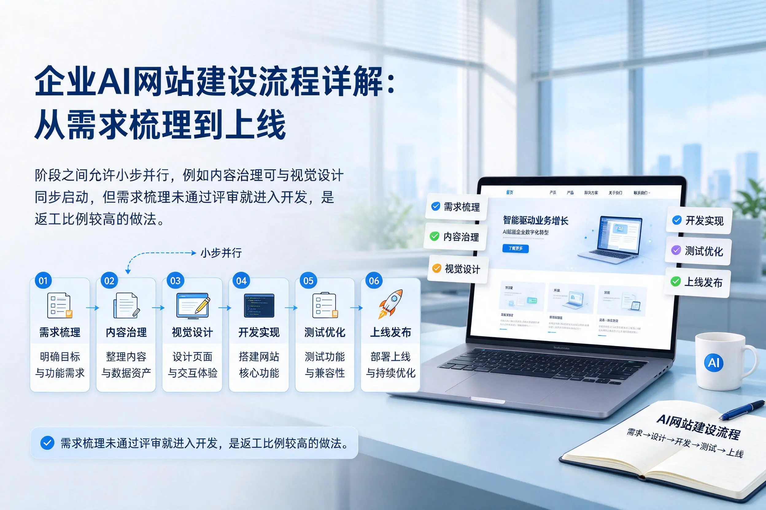 钦州企业AI网站建设流程详解：从需求梳理到上线