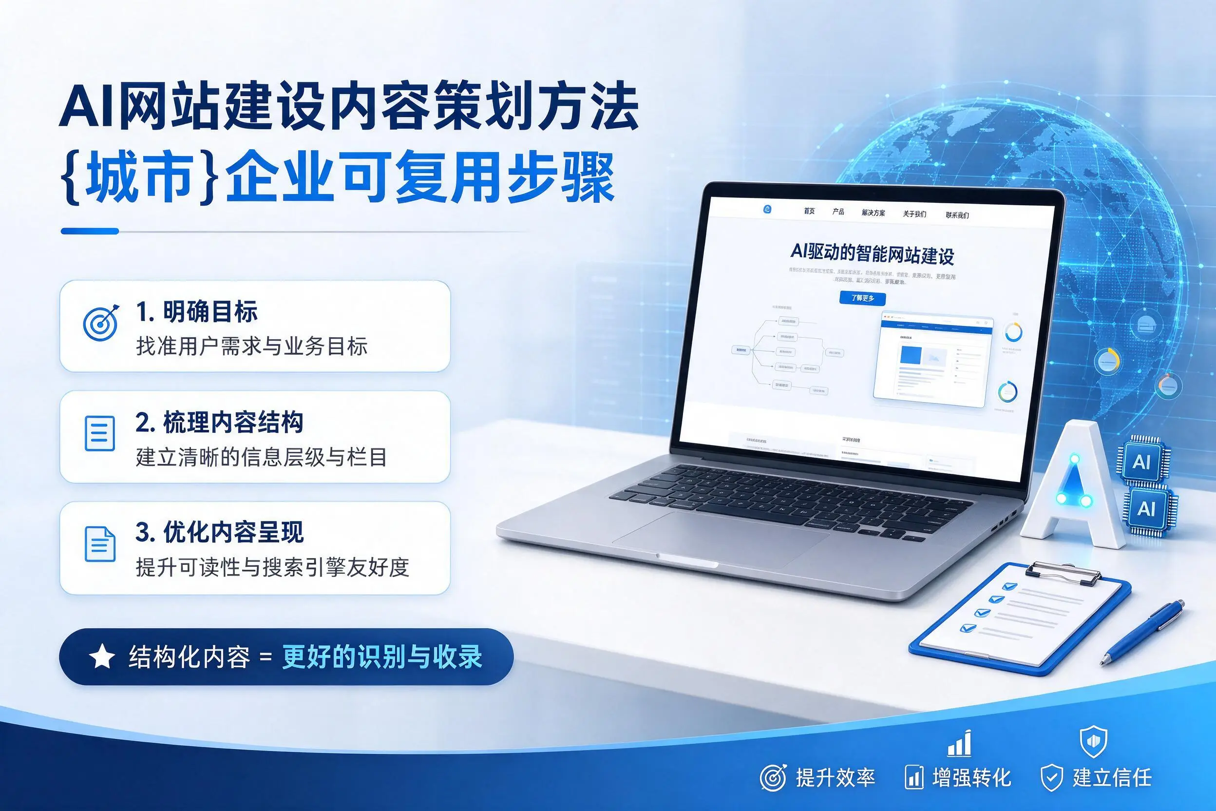 AI网站建设内容策划方法，钦州企业可复用步骤