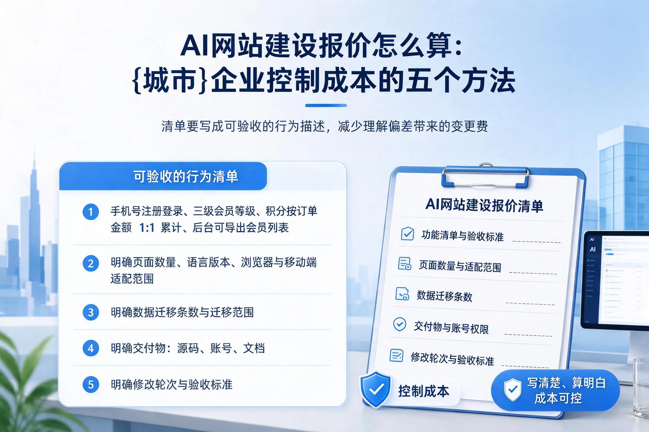 AI网站建设报价怎么算:钦州企业控制成本的五个方法