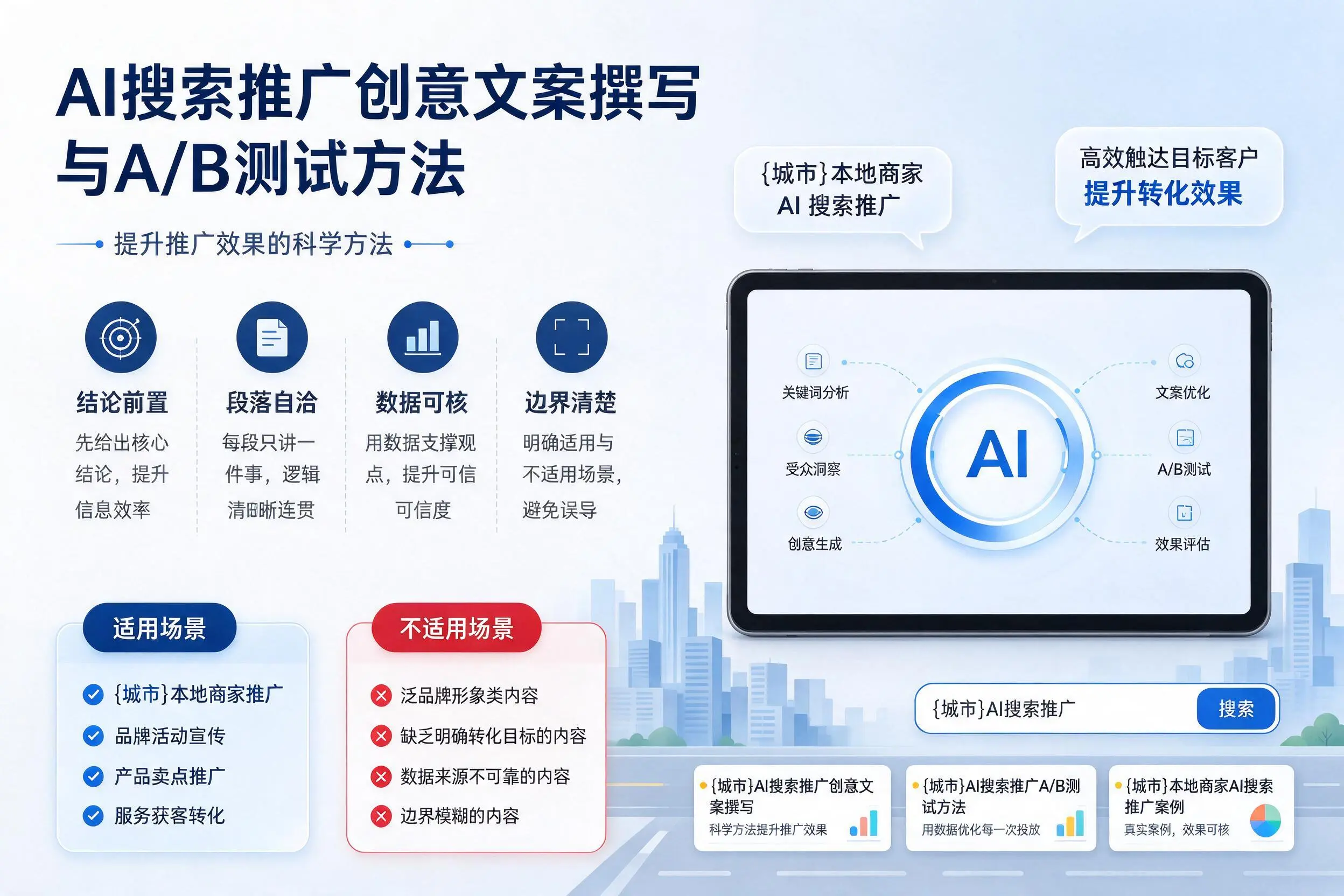 钦州AI搜索推广创意文案撰写与A/B测试方法